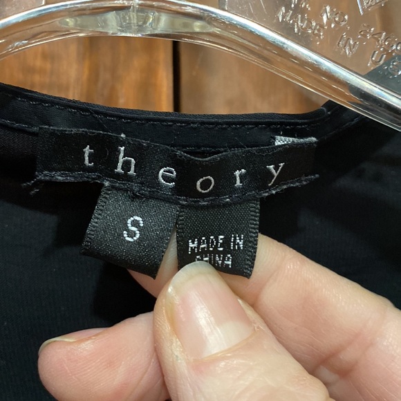 Theory black tie front blouse - Picture 5 of 10